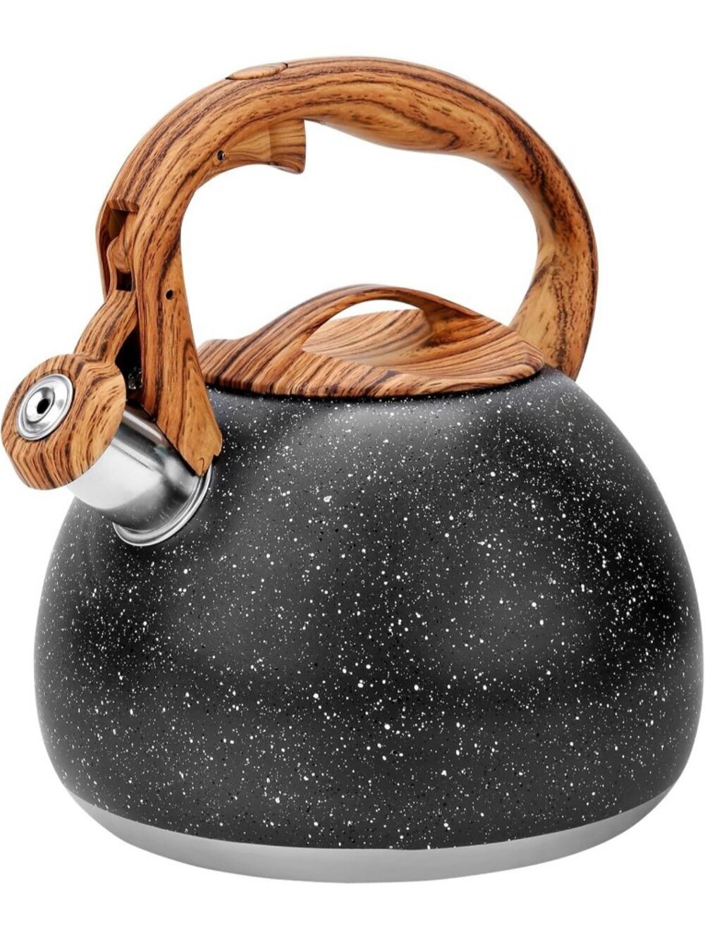 GGC 3.1QT Black Stainless Steel Whistling Tea Kettles For Kitchen Stove Top